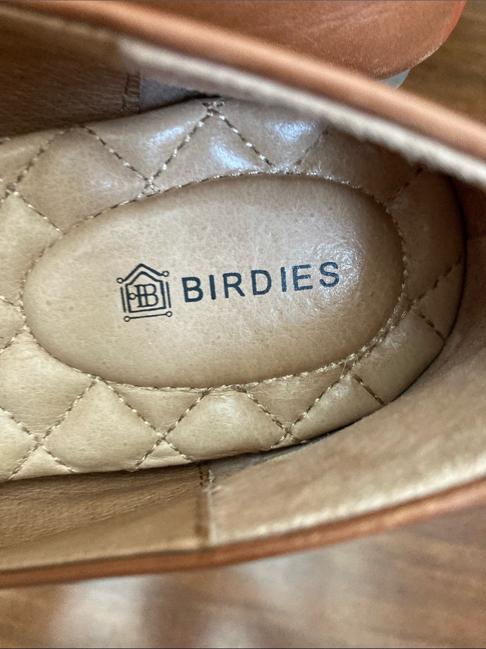 Birdies Cognac Brown Leather Slip-On Loafers Sz 7 - Picture 4 of 8